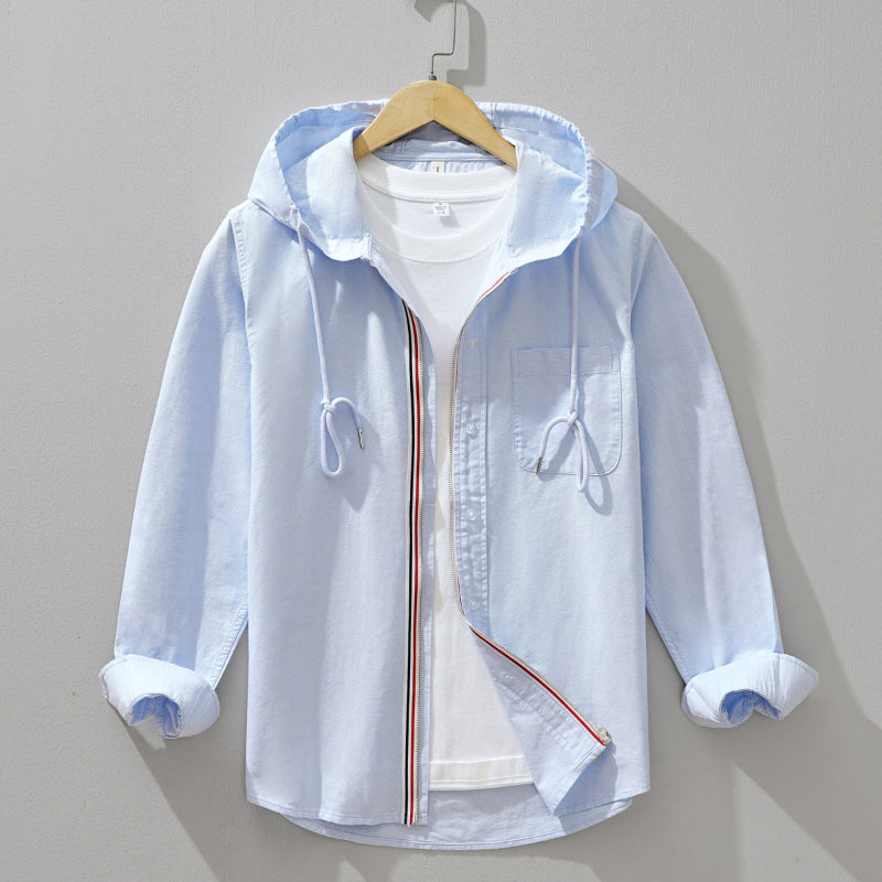 Vance | Hooded Shirt with Zip Front Chest Pocket