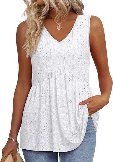 Katheryn | Sleeveless V-Neck Textured Peplum Top