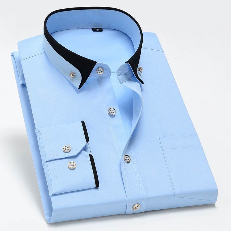 Abram | Contrast Collar Long Sleeve Button Shirt