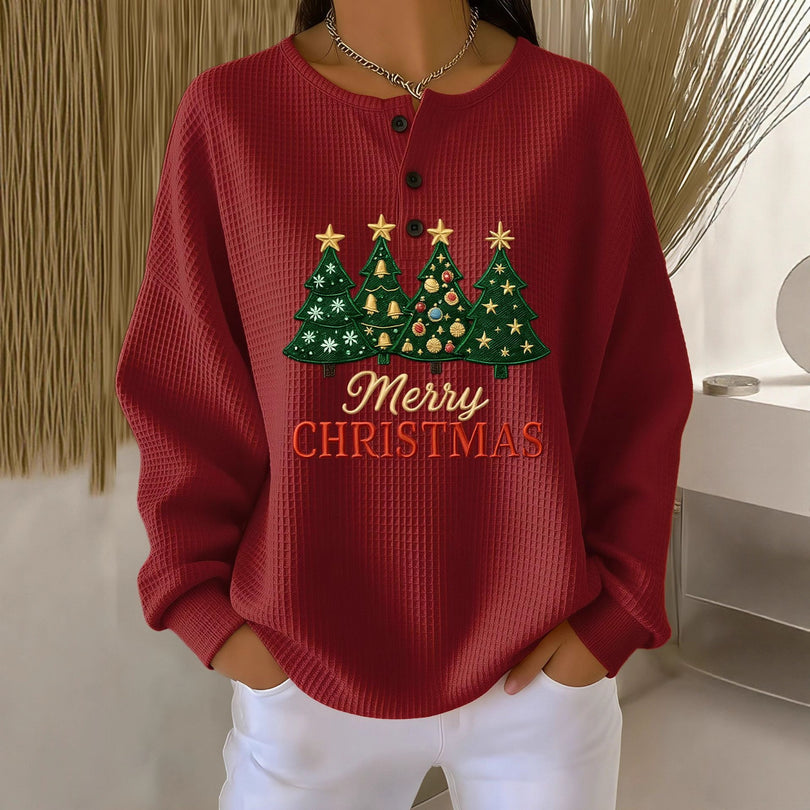 Willemijn | Sweater with Waffle Texture and Prints