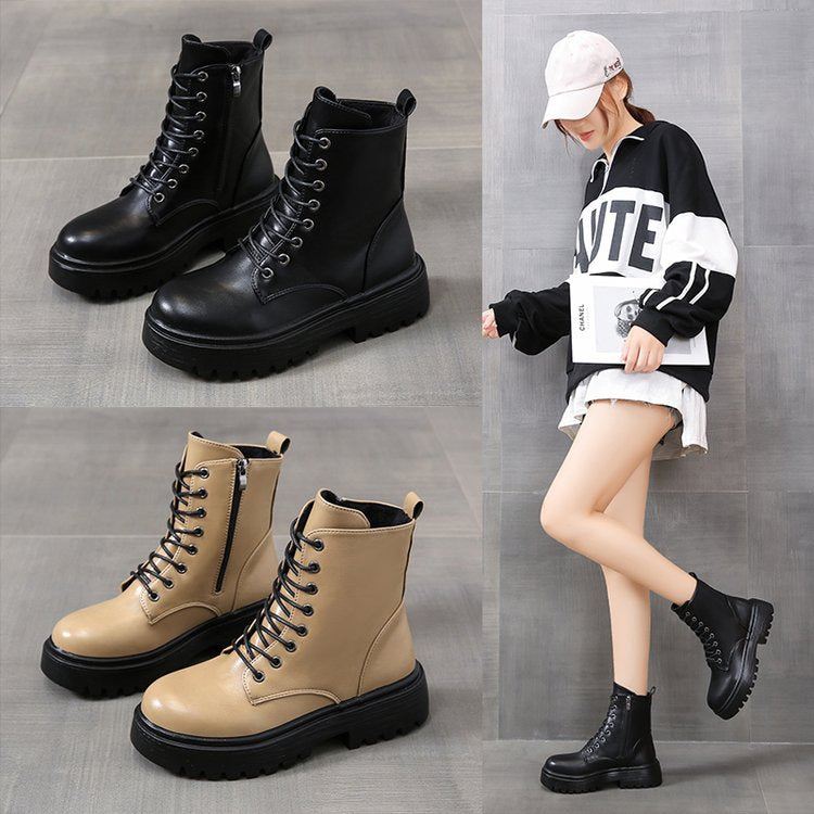 Angela | Lace-Up Ankle Boots with Chunky Soles
