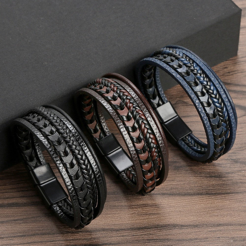 Lennart | Multi-Strand Braided Leather-Style Bracelet