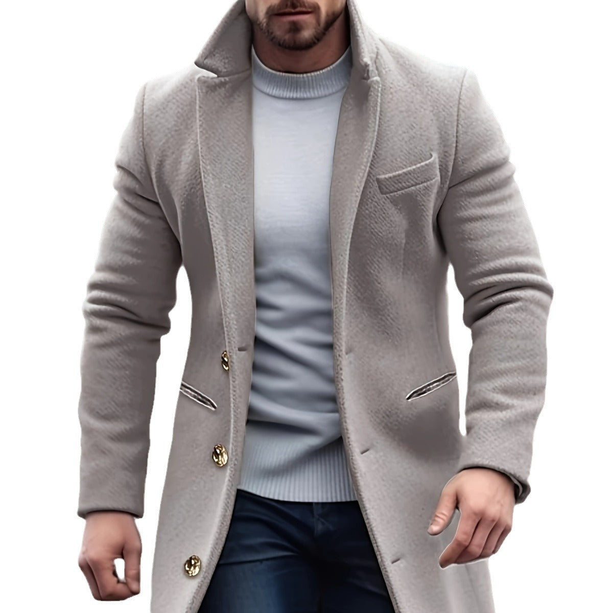 Grahame | Longline Coat with Notched Lapels