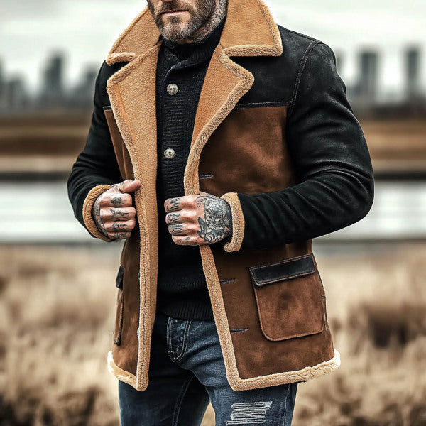 Nelson | Jacket with Plush Collar and Two-Tone Design