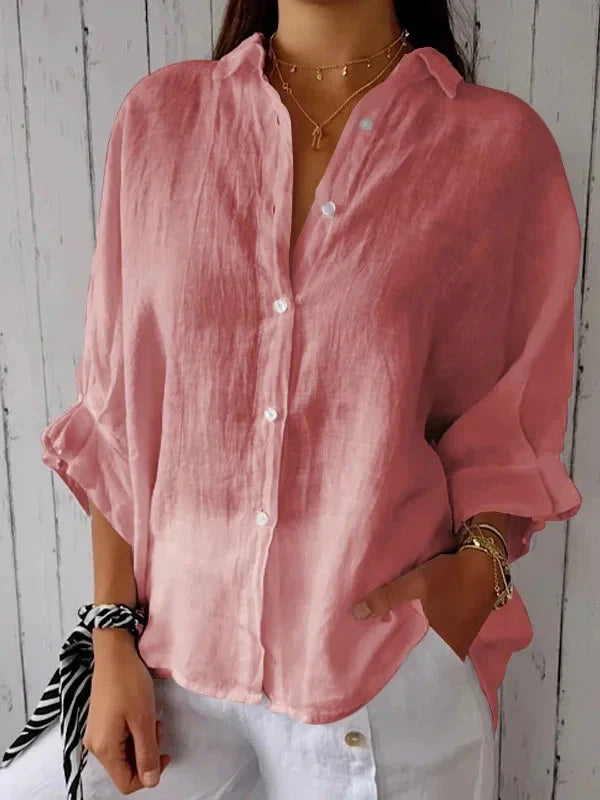 Aelita | Collared Button Front Relaxed Fit Shirt