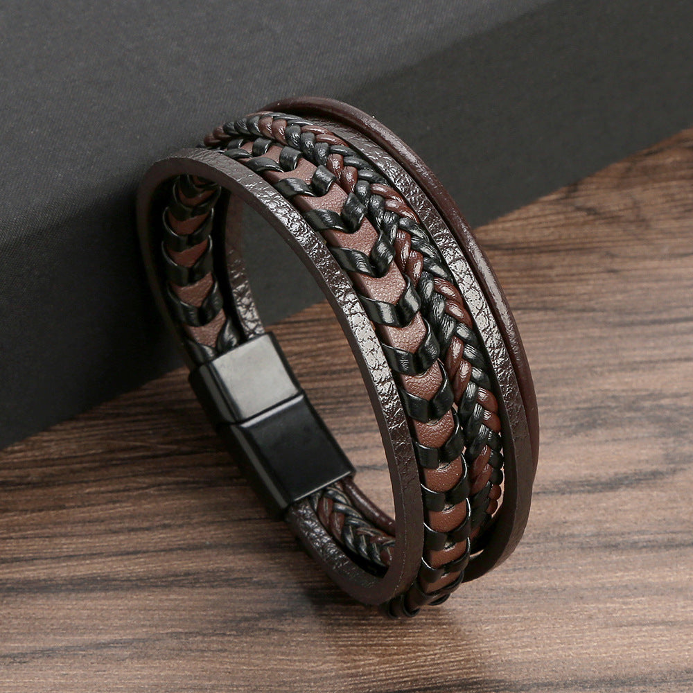 Lennart | Multi-Strand Braided Leather-Style Bracelet