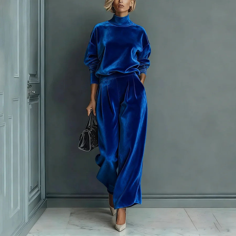 Lironah | High Neck Long Sleeve Two Piece Set