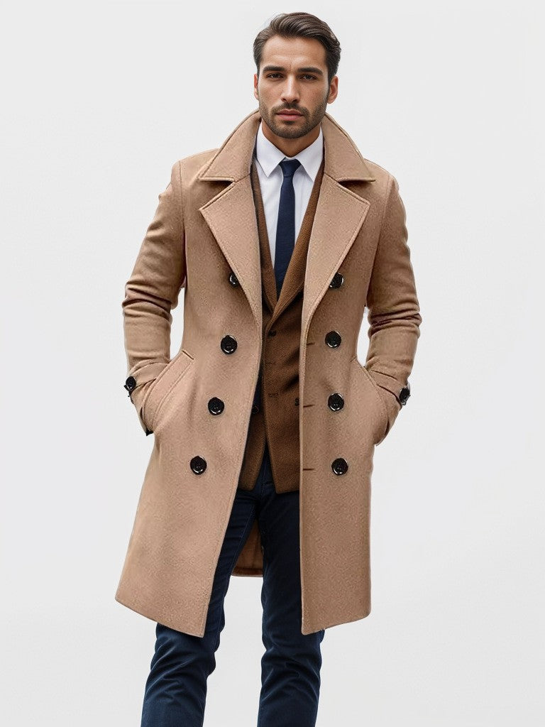 Grahame | Longline Coat with Notched Lapels
