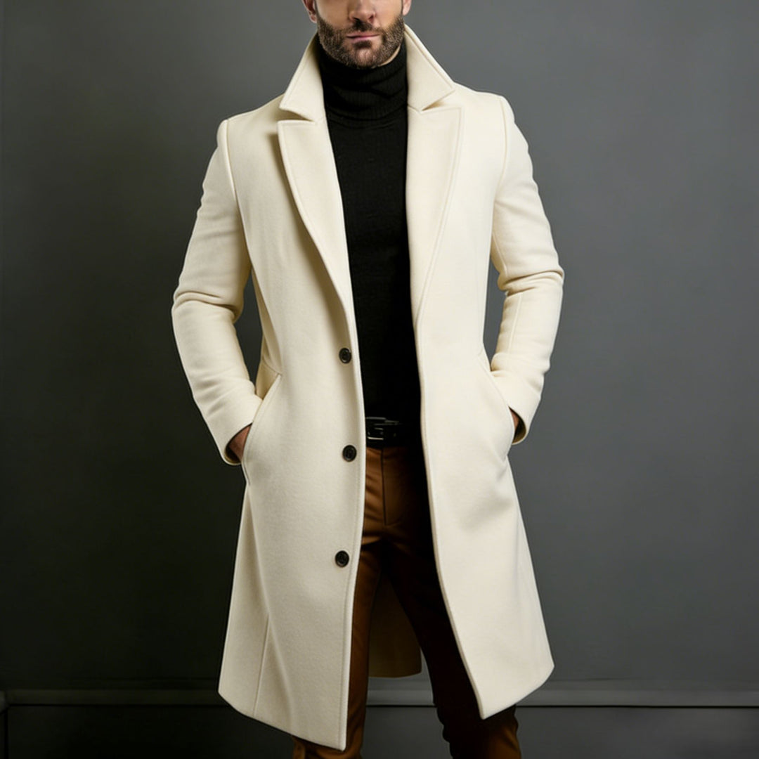 Grahame | Longline Coat with Notched Lapels