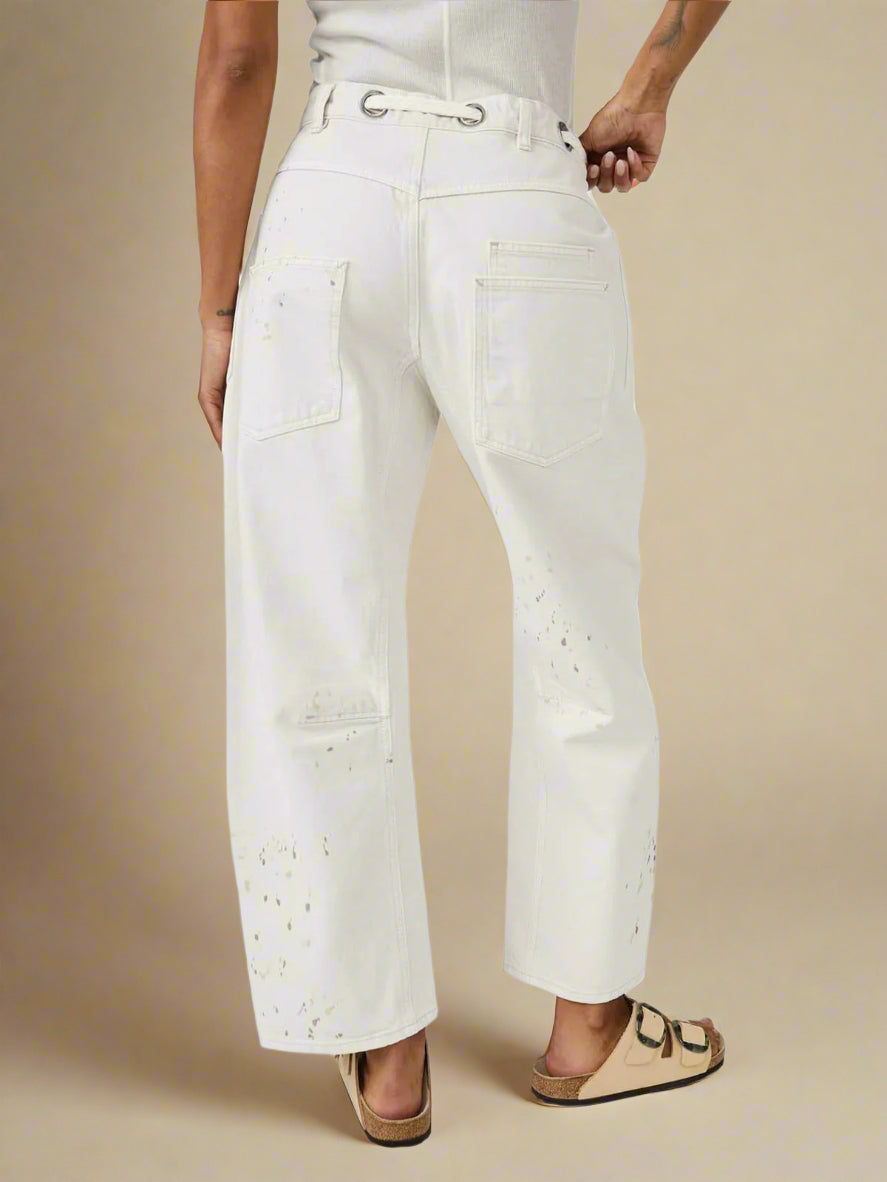 Felixa | Patchwork Wide Leg Drawstring Jeans