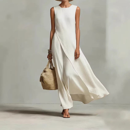 Hishina | Sleeveless Round Neck Maxi Dress