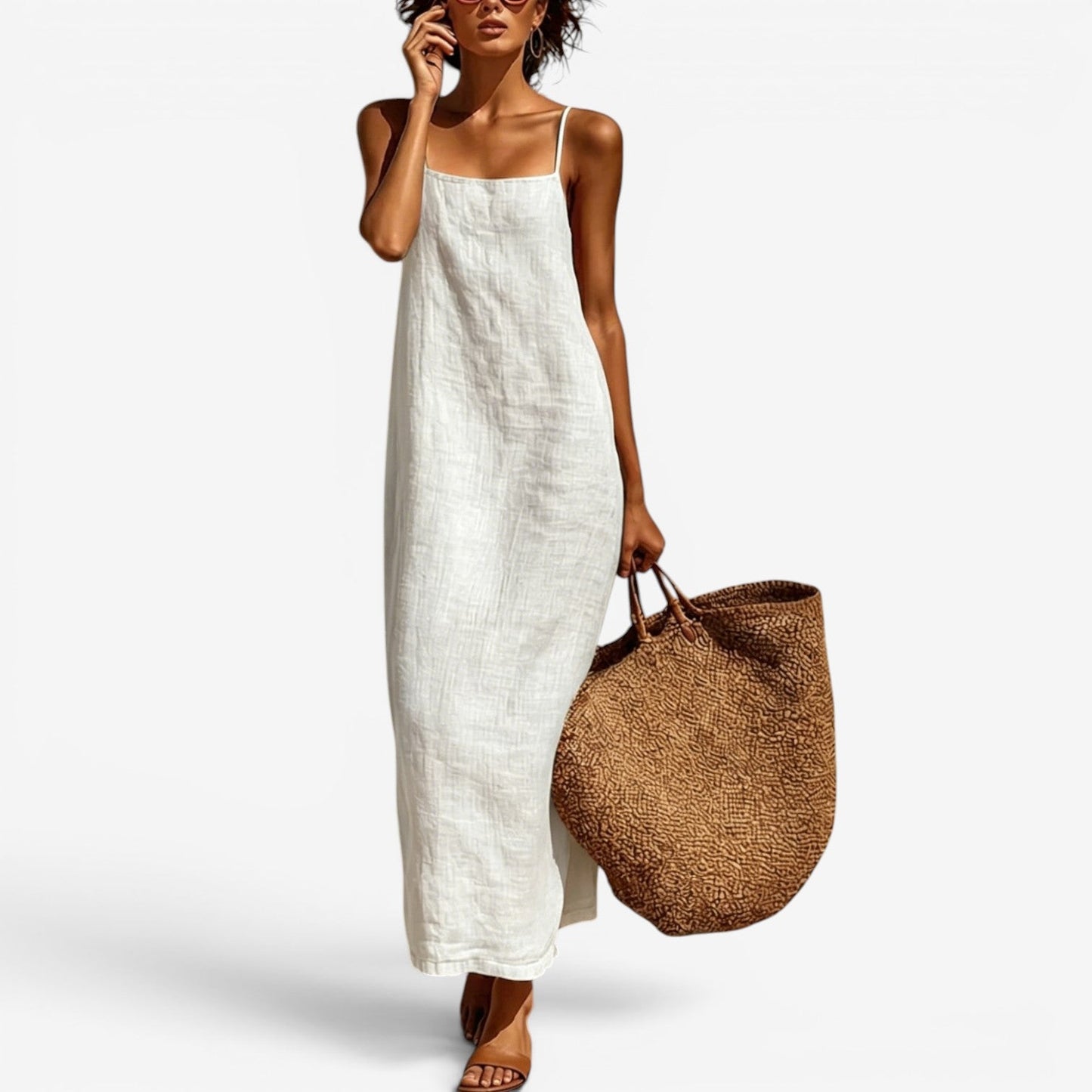 Sadia | Sleeveless Straight Maxi Slip Dress