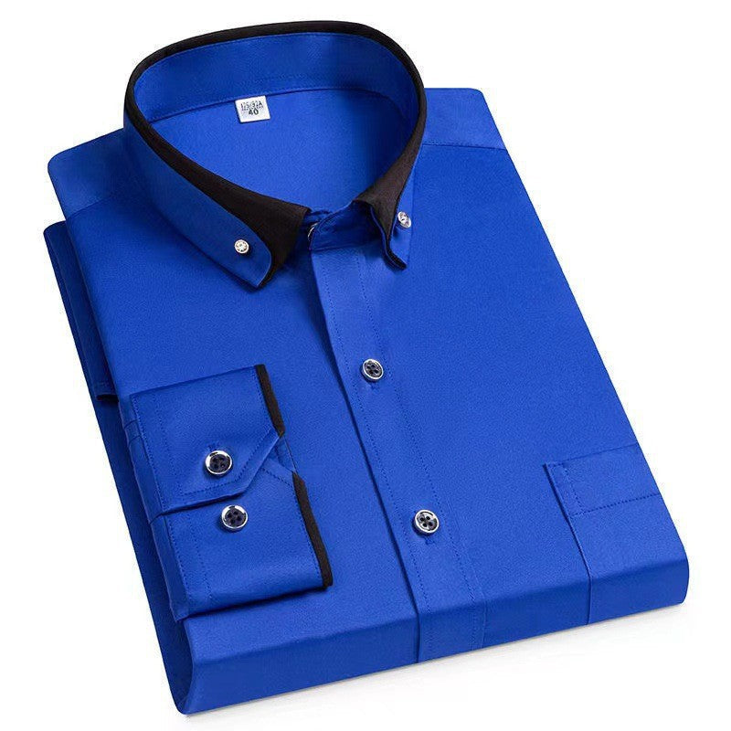 Abram | Contrast Collar Long Sleeve Button Shirt
