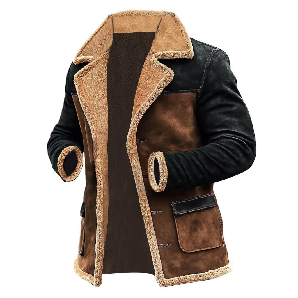 Nelson | Jacket with Plush Collar and Two-Tone Design