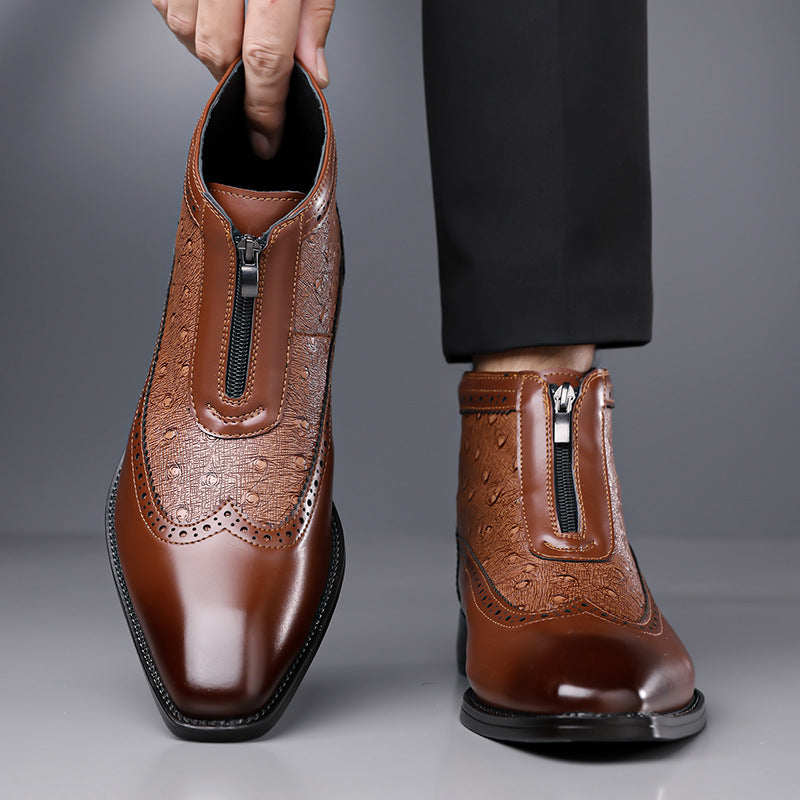 Butler - Ankle Boots Front Zip Square Toe