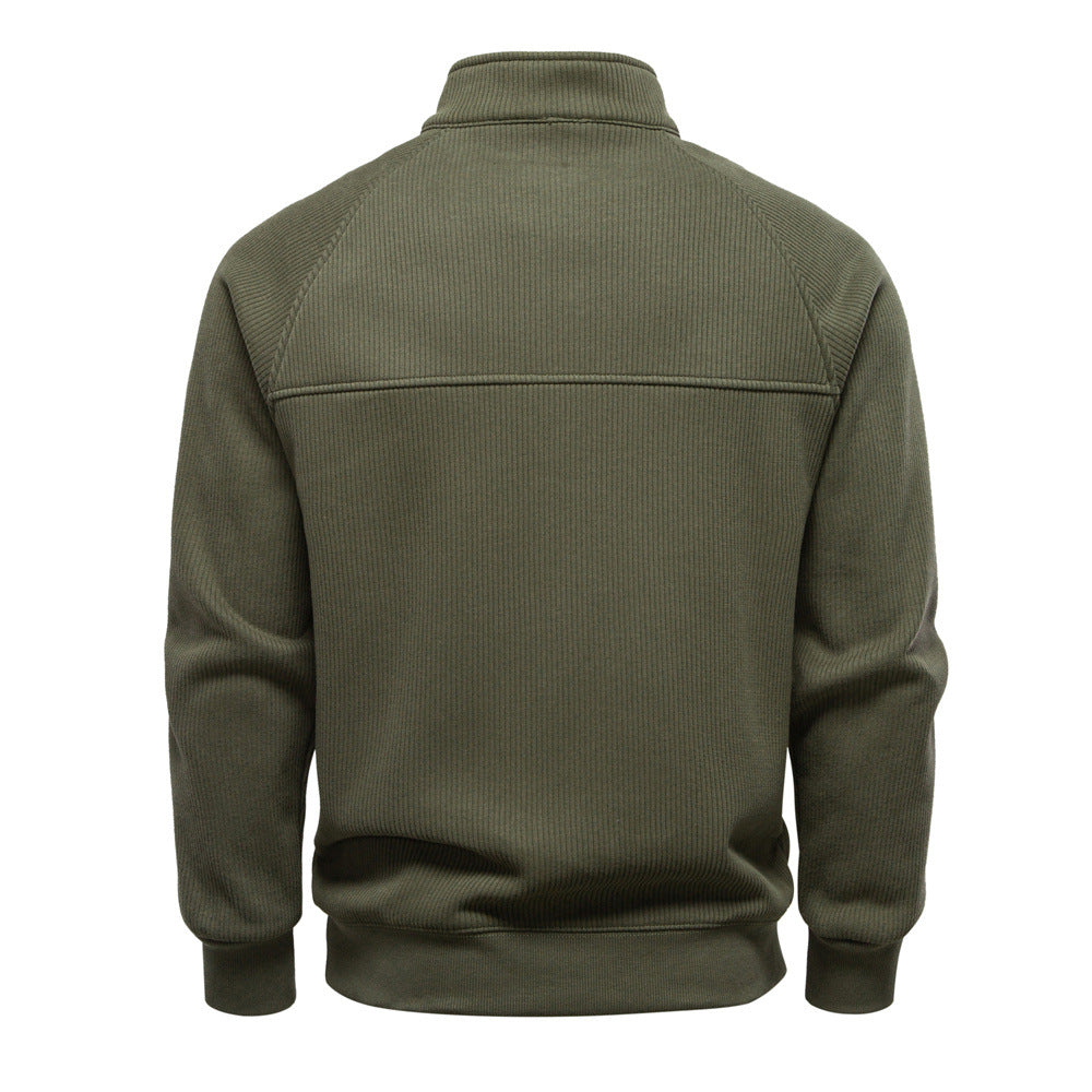 Eduardo | Ribbed Jumper with Quarter Zip and Raglan Sleeves