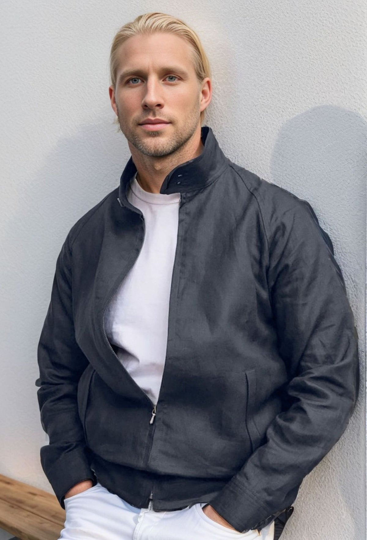 Elliott | Jacket with Stand Collar and Zip Front