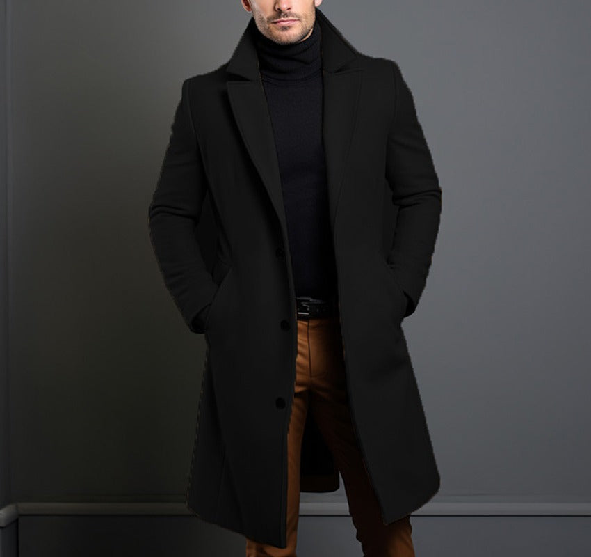 Grahame | Longline Coat with Notched Lapels