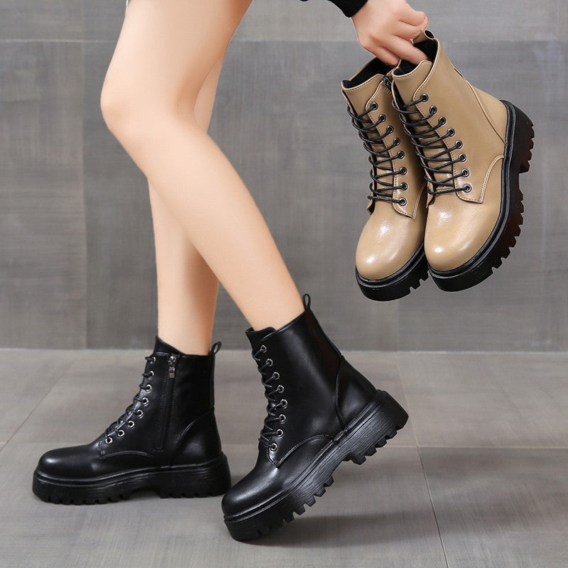 Angela | Lace-Up Ankle Boots with Chunky Soles