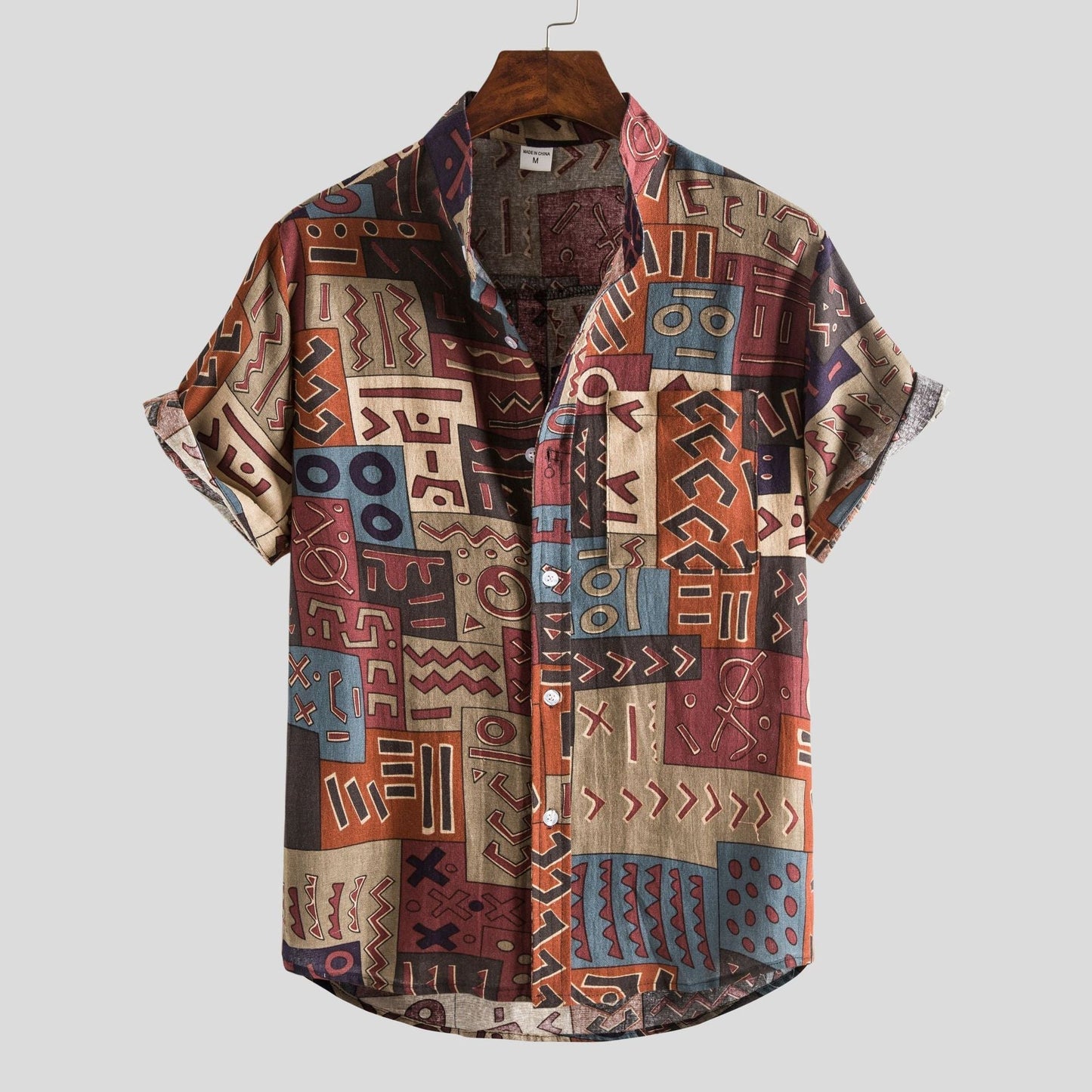 Lachlan | Short Sleeve Printed Button Front Shirt