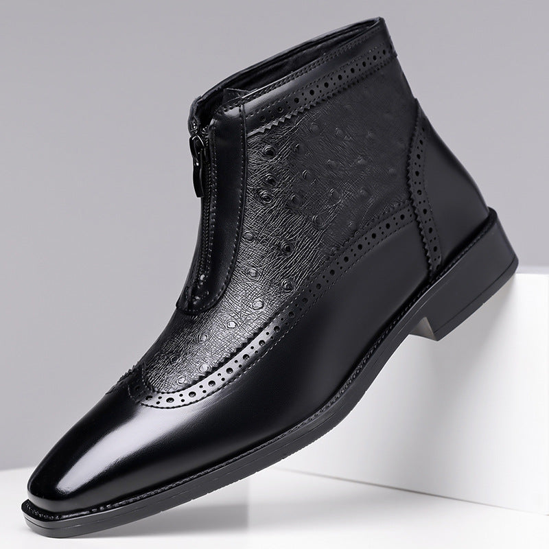 Butler - Ankle Boots Front Zip Square Toe
