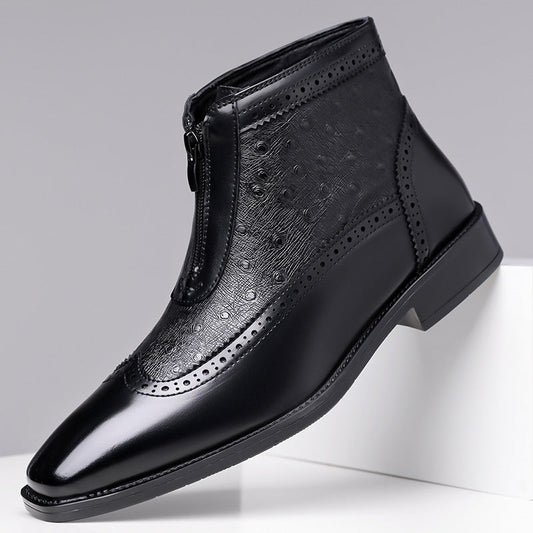 Butler - Ankle Boots Front Zip Square Toe