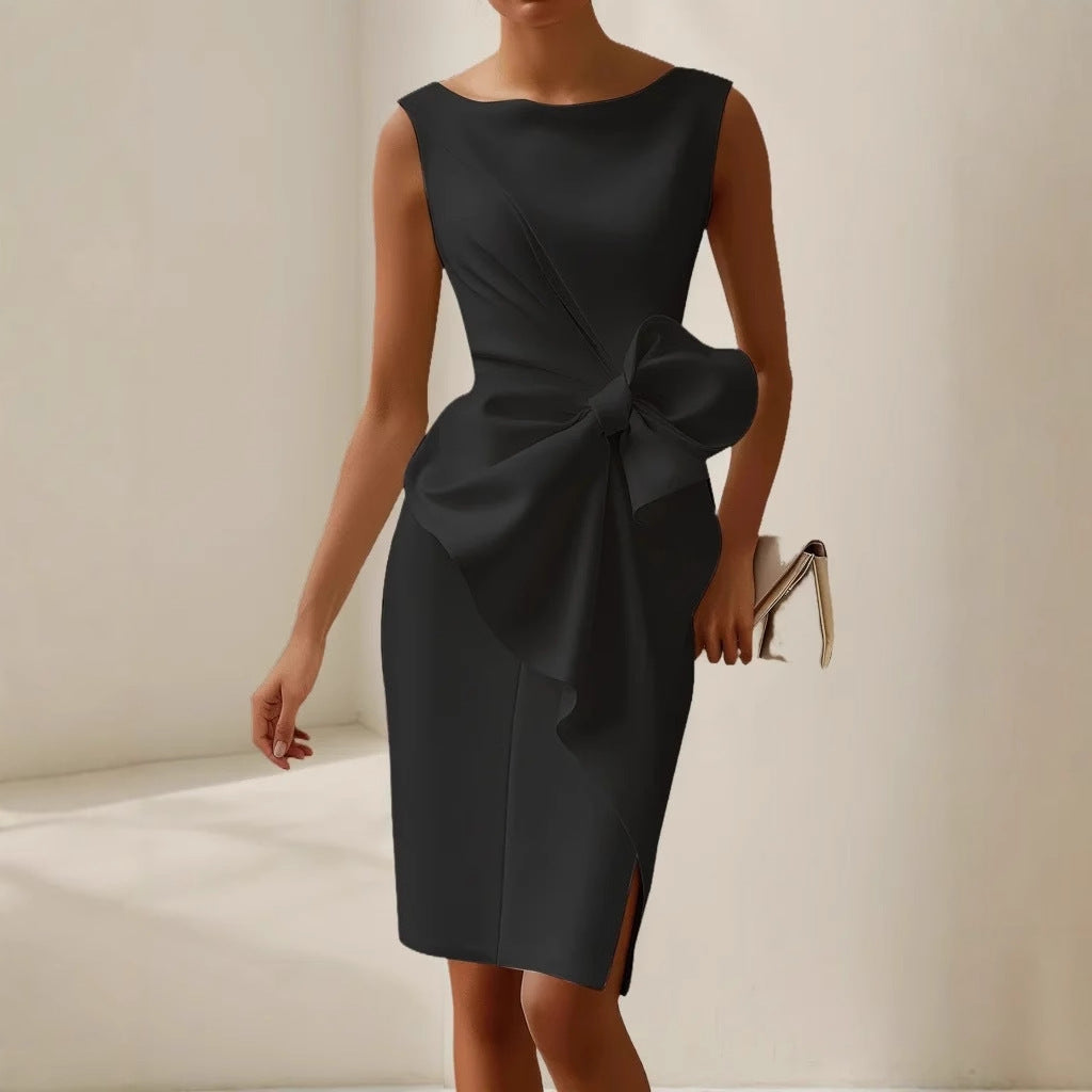 Quinn | Sleeveless Bow Detail Midi Dress
