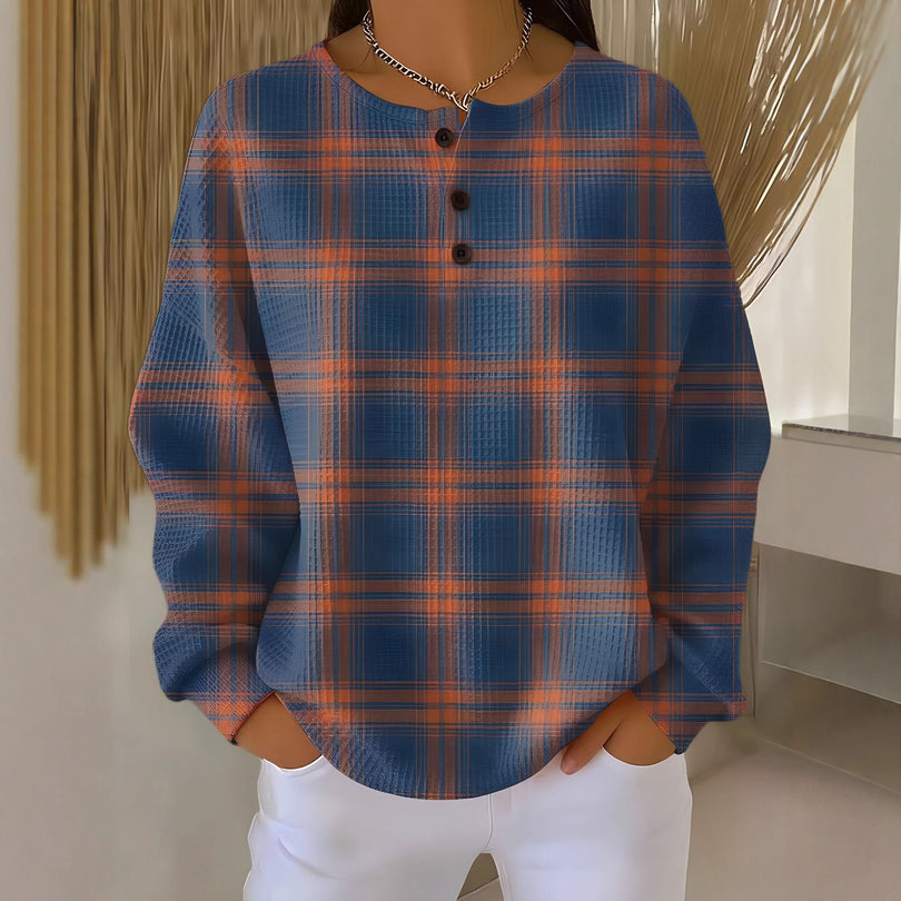 Willemijn | Sweater with Waffle Texture and Prints