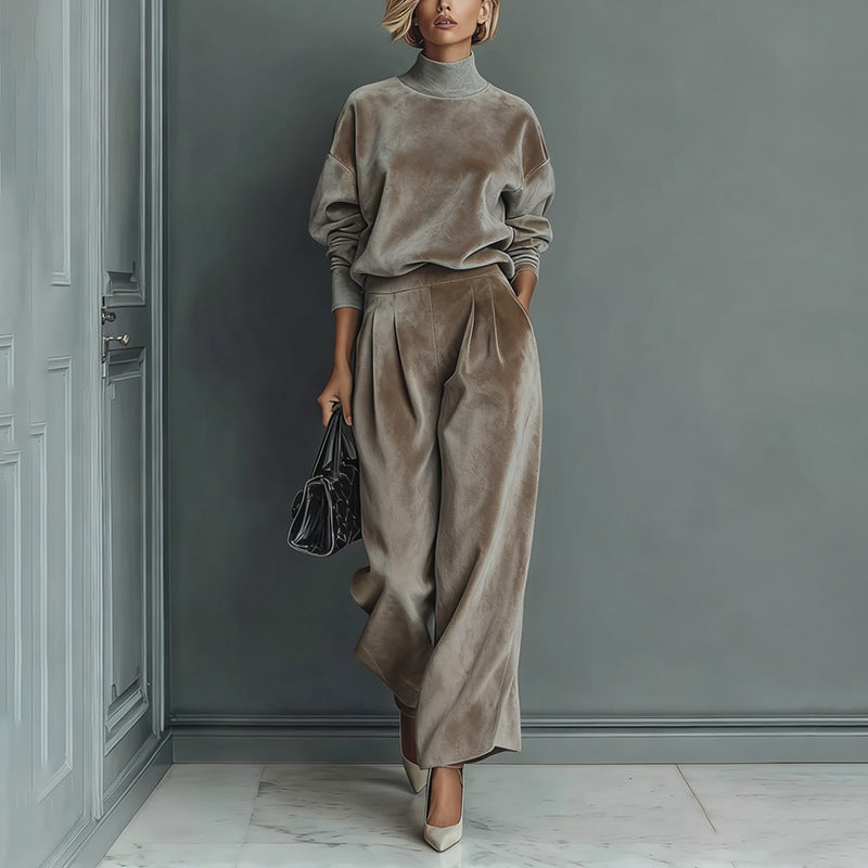Lironah | High Neck Long Sleeve Two Piece Set