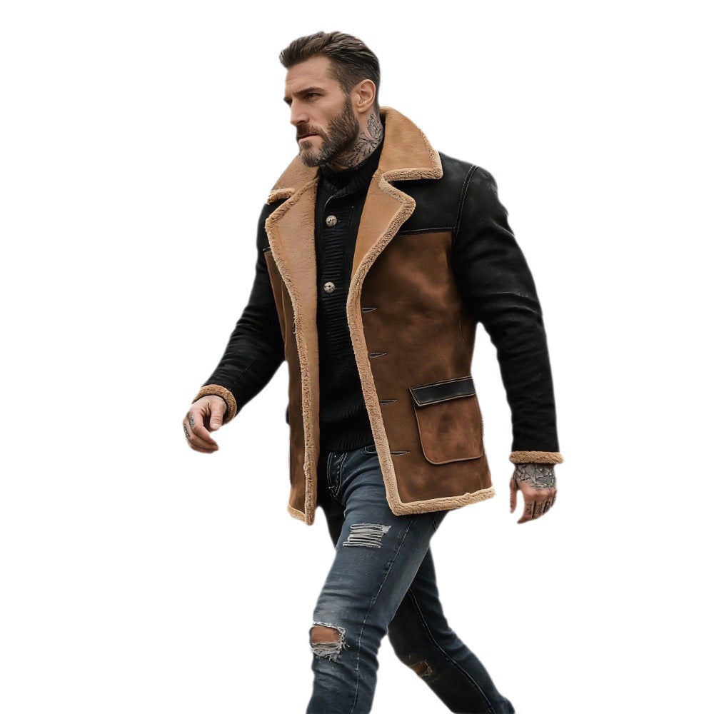 Nelson | Jacket with Plush Collar and Two-Tone Design