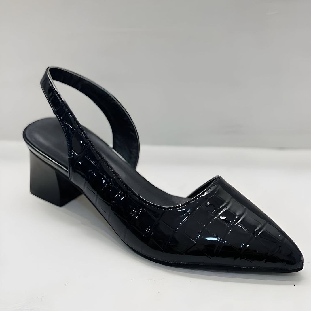 Jayla | Croc Slingback Block Heels