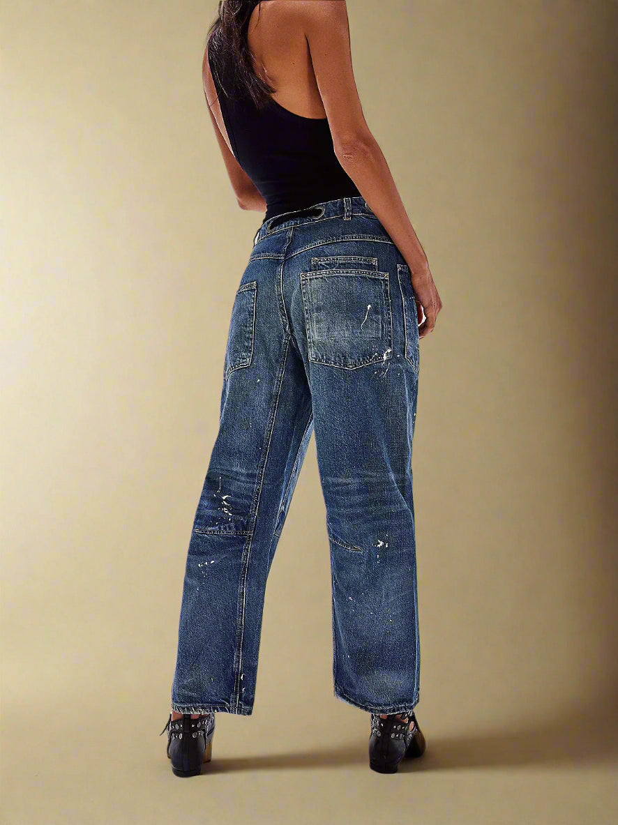 Felixa | Patchwork Wide Leg Drawstring Jeans