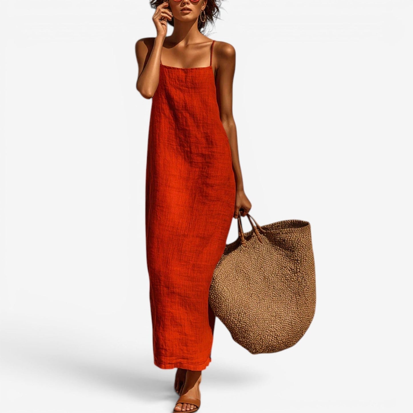 Sadia | Sleeveless Straight Maxi Slip Dress