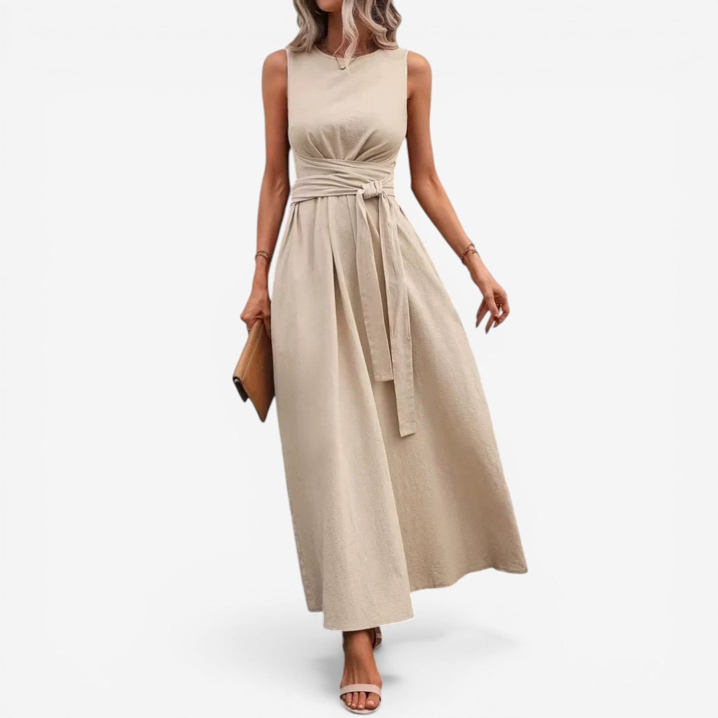 Tilina | Sleeveless Tie Waist Maxi Dress