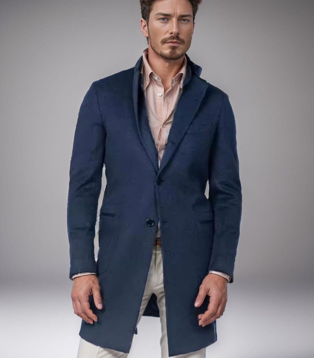 Grahame | Longline Coat with Notched Lapels