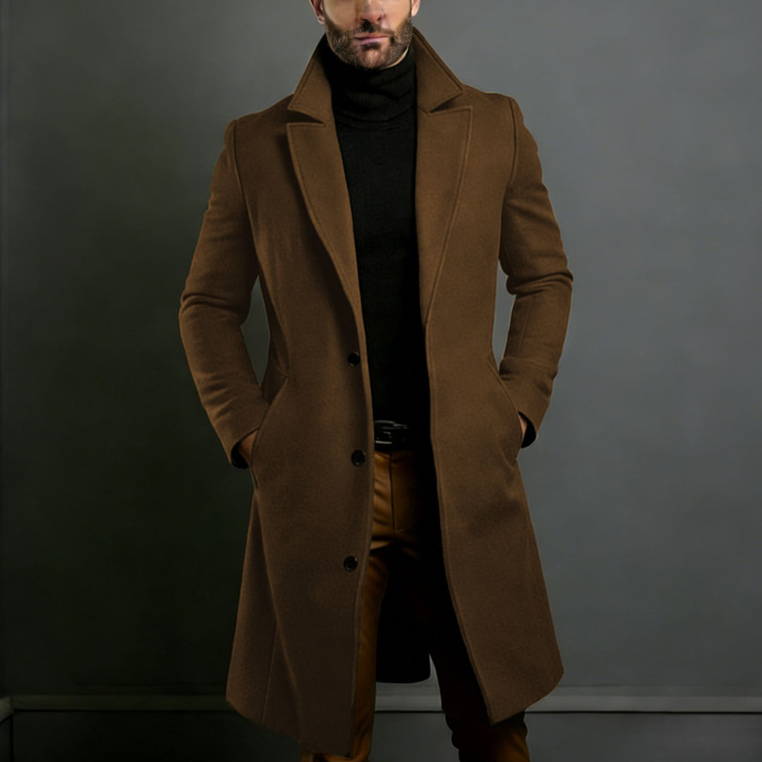 Grahame | Longline Coat with Notched Lapels