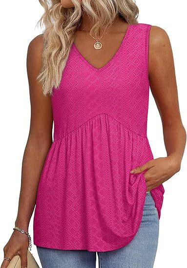 Katheryn | Sleeveless V-Neck Textured Peplum Top