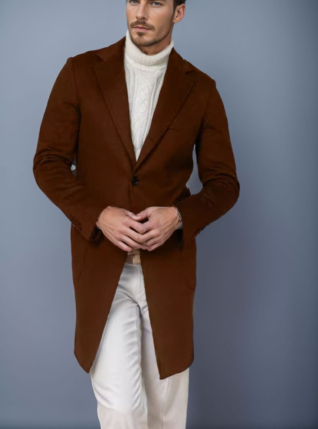 Grahame | Longline Coat with Notched Lapels