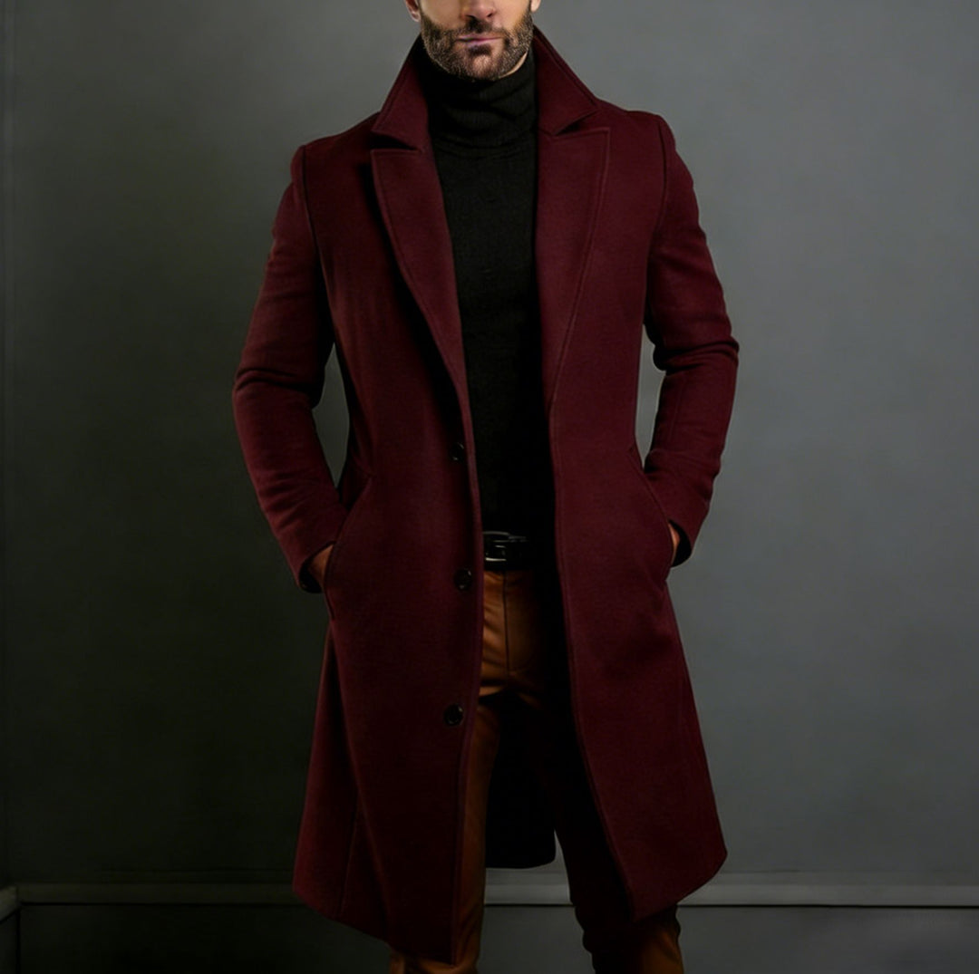 Grahame | Longline Coat with Notched Lapels