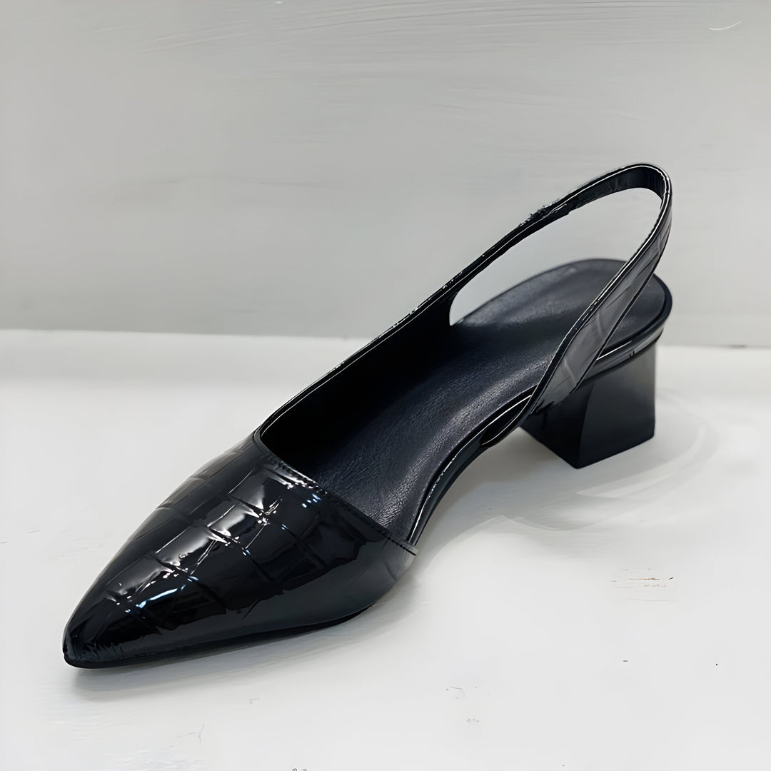 Jayla | Pointed Toe Slingback Block Heel Pumps