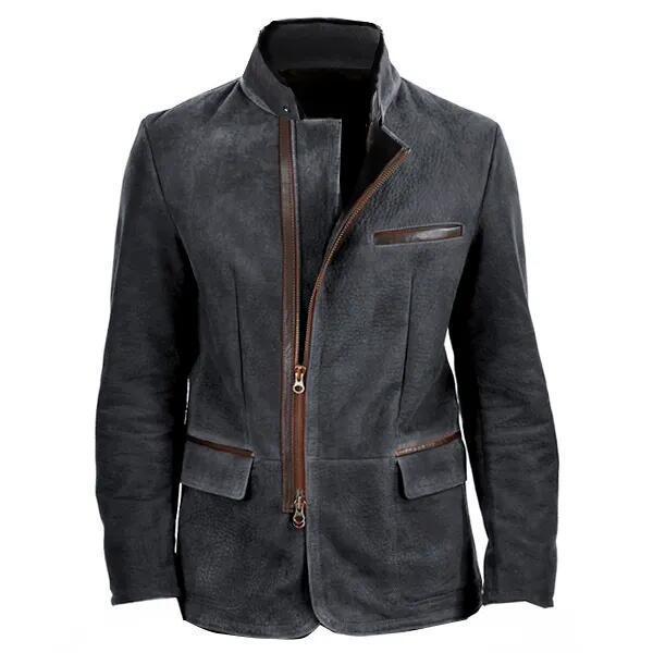 Amarjit | Stand Collar Jacket with Asymmetric Zip