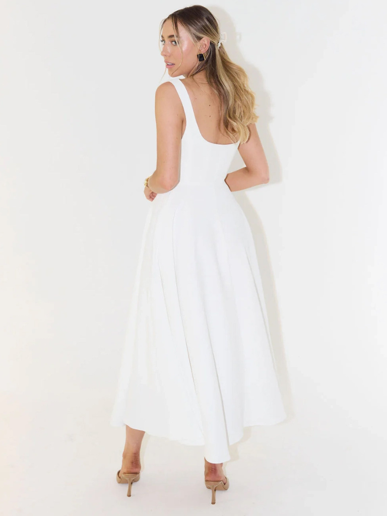 Zinovia | Square Neck Sleeveless Midi Skater Dress