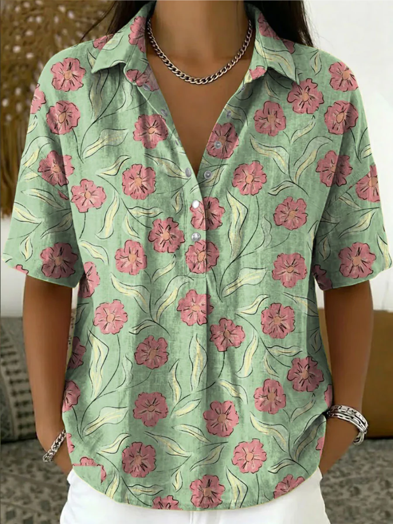 Brandie | Floral Button Front Blouse