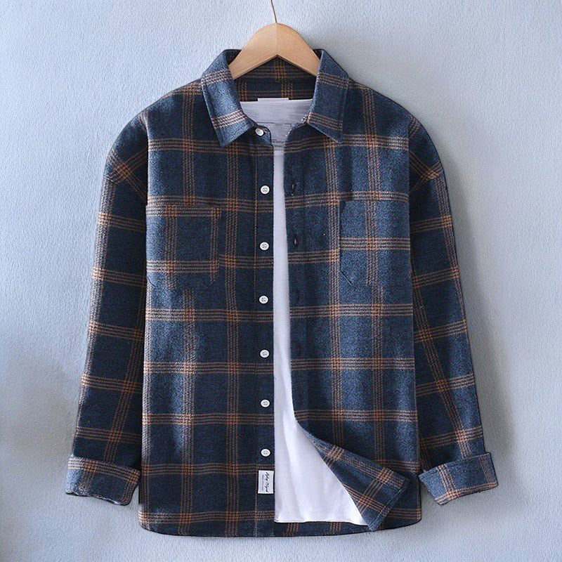 Wolf | Checked Long Sleeve Button-Up Overshirt