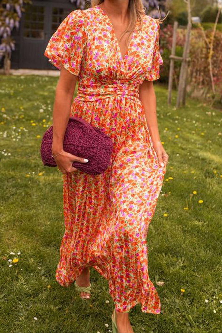 Capucine | Floral V-Neck Boho Maxi Dress