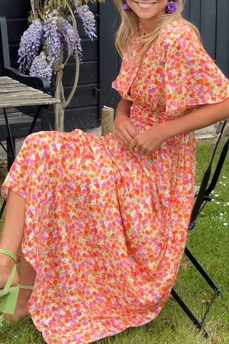 Capucine | Floral V-Neck Boho Maxi Dress
