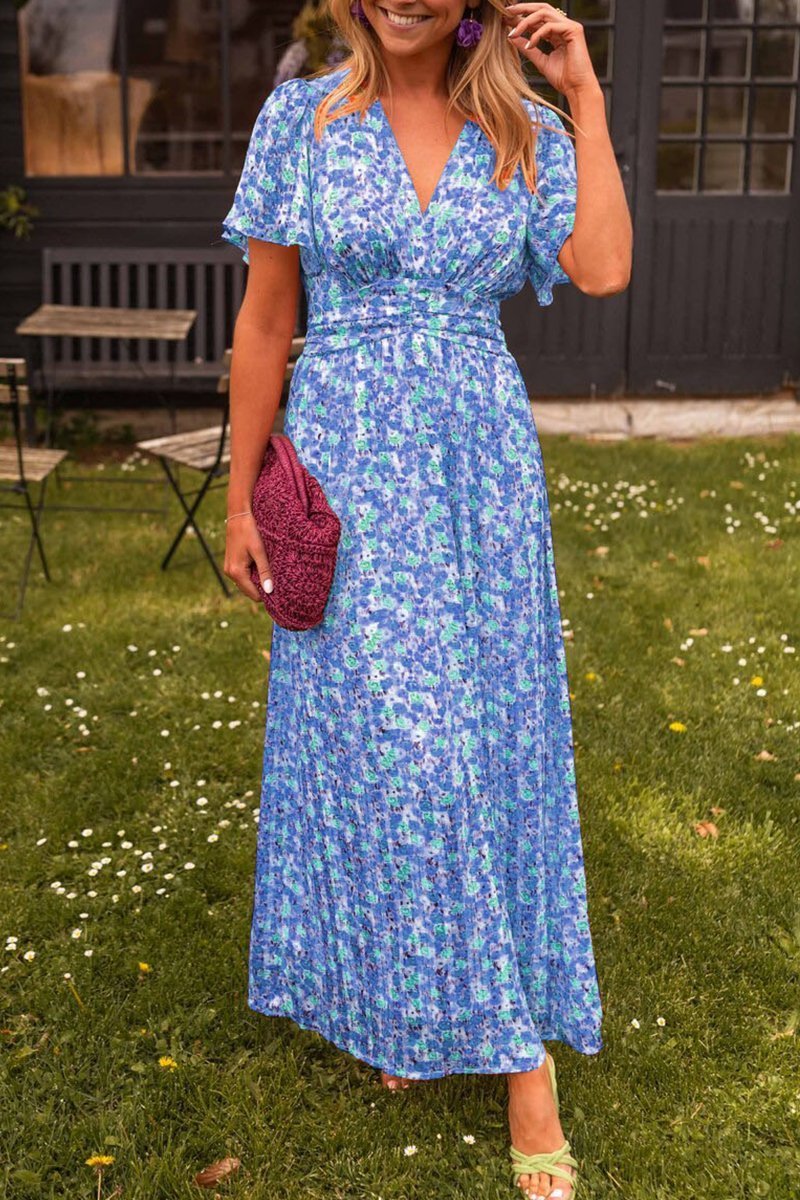Capucine | Floral V-Neck Boho Maxi Dress