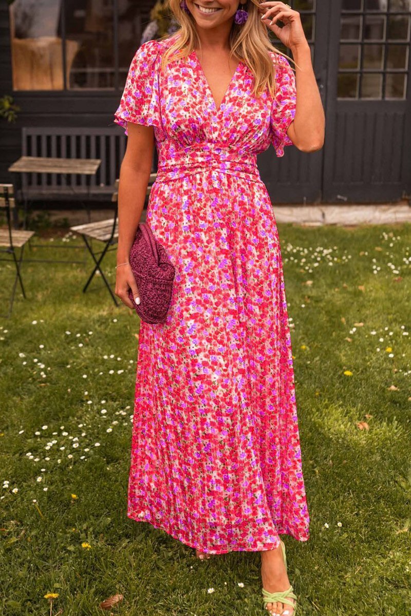 Capucine | Floral V-Neck Boho Maxi Dress