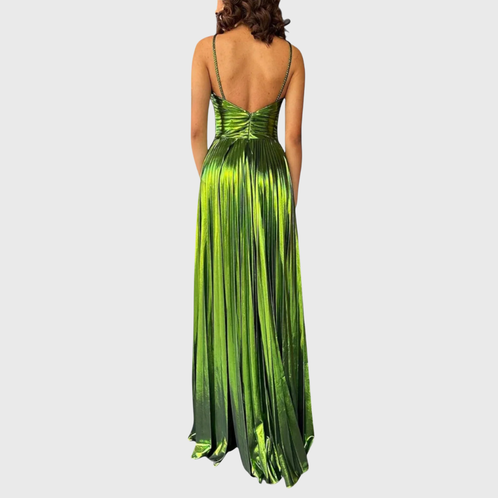Kirsty | Pleated Sleeveless Cut-Out Maxi Dress