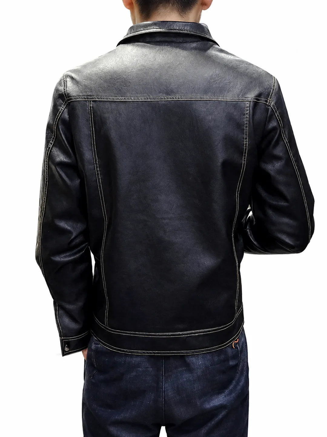Alphonse | Trucker Jacket with Button Front and Stitching